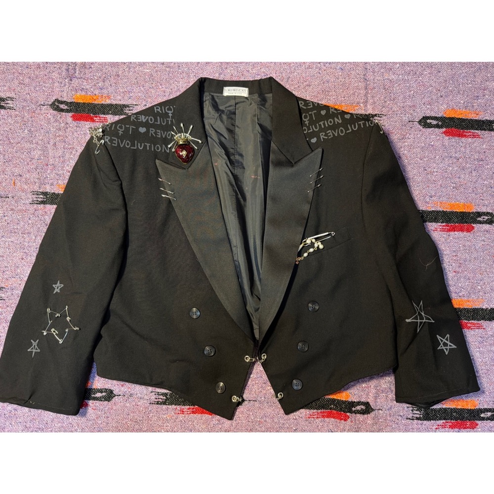 Lord West NY Custom Punk Rock Riot Grrrl Blazer Anarchy Mall Goth Cropped Jacket